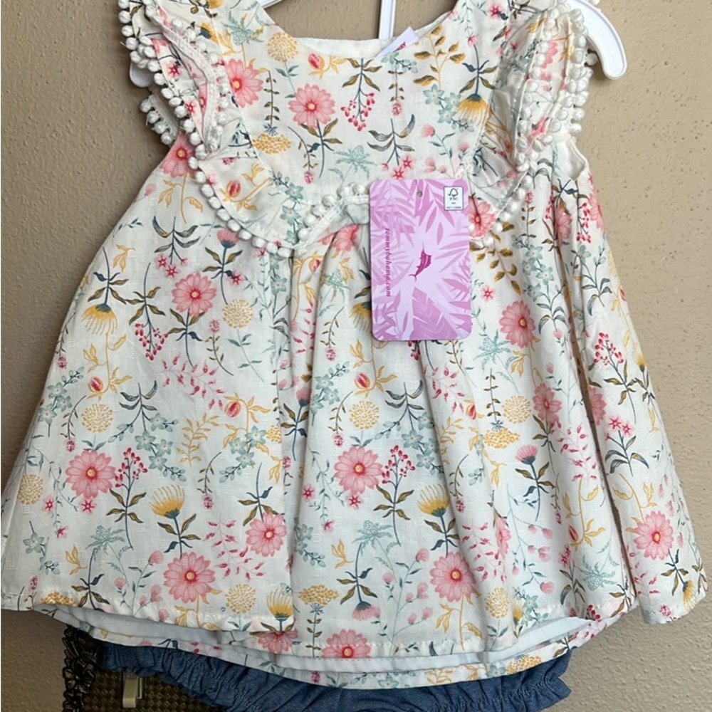 Floral Baby Dress with Ruffle Sleeves